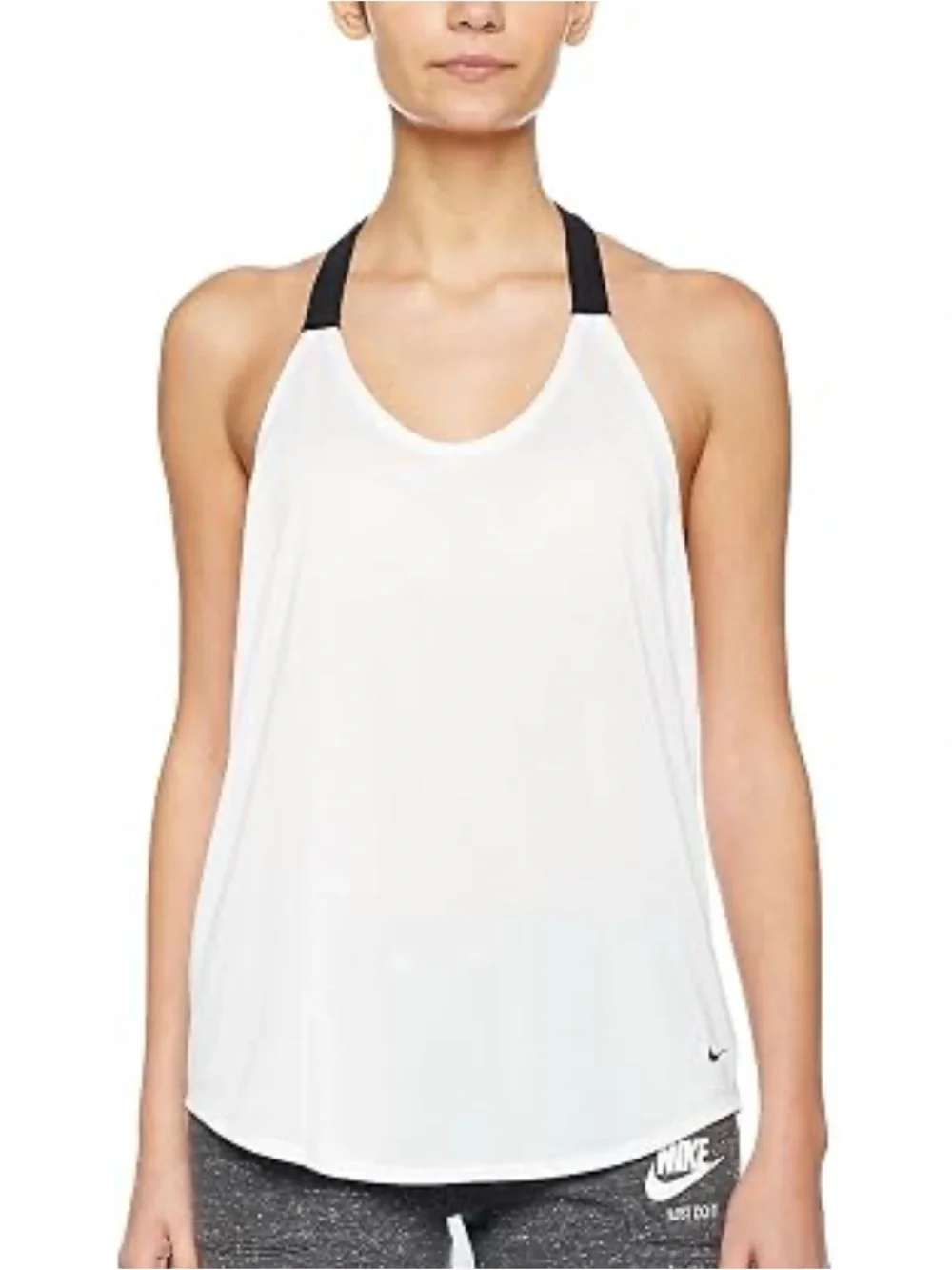 Nike White Tank Top with Black Strap running training small